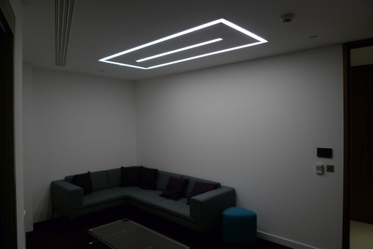 Continuous recessed LED profile