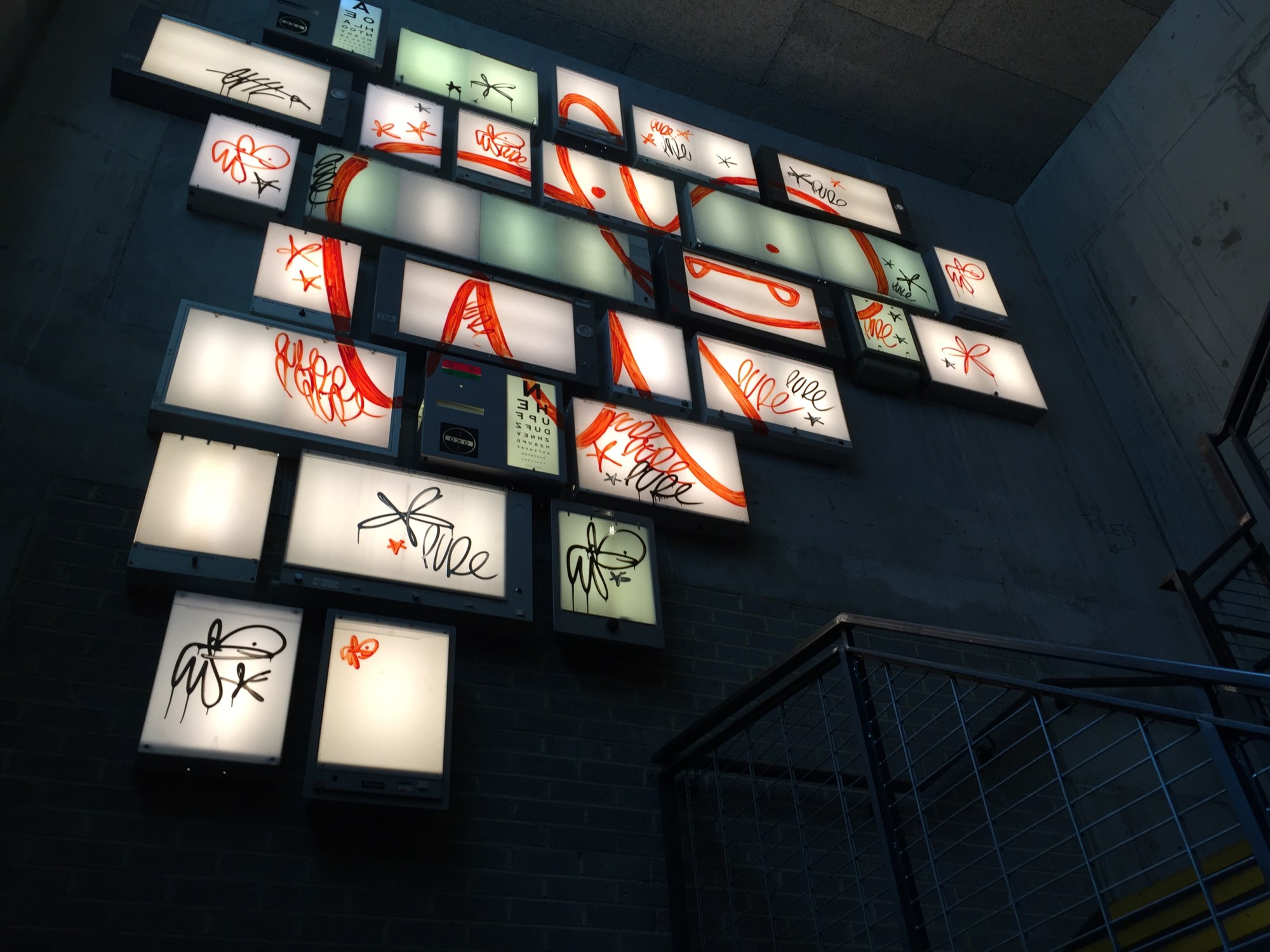 Vintage X-ray light box stairwell illumination